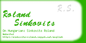 roland sinkovits business card